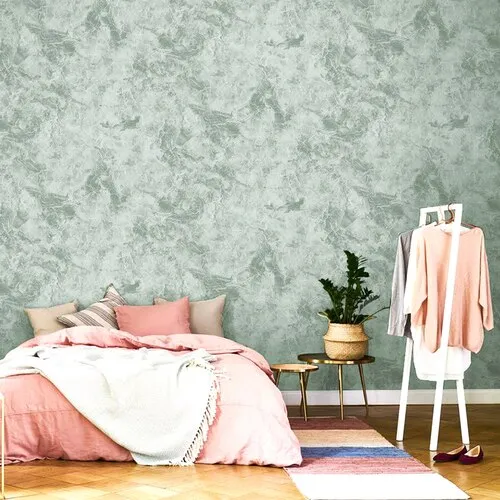 Vintage Green Geometric Lattice PVC Wallpaper Roll (5.3 ㎡)