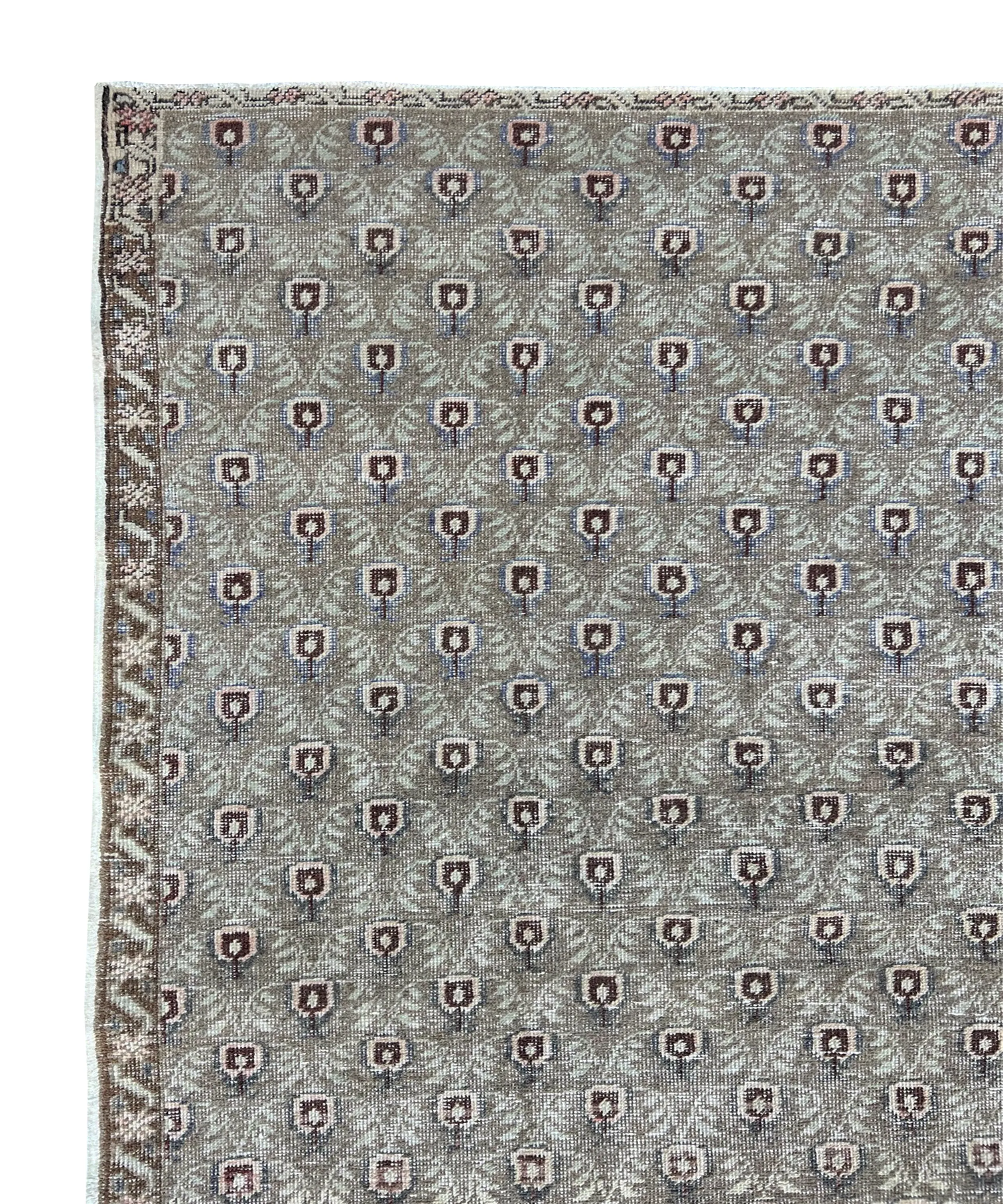 Vintage Hand Knotted Wool Runner, 3'-2" x 9'-5"