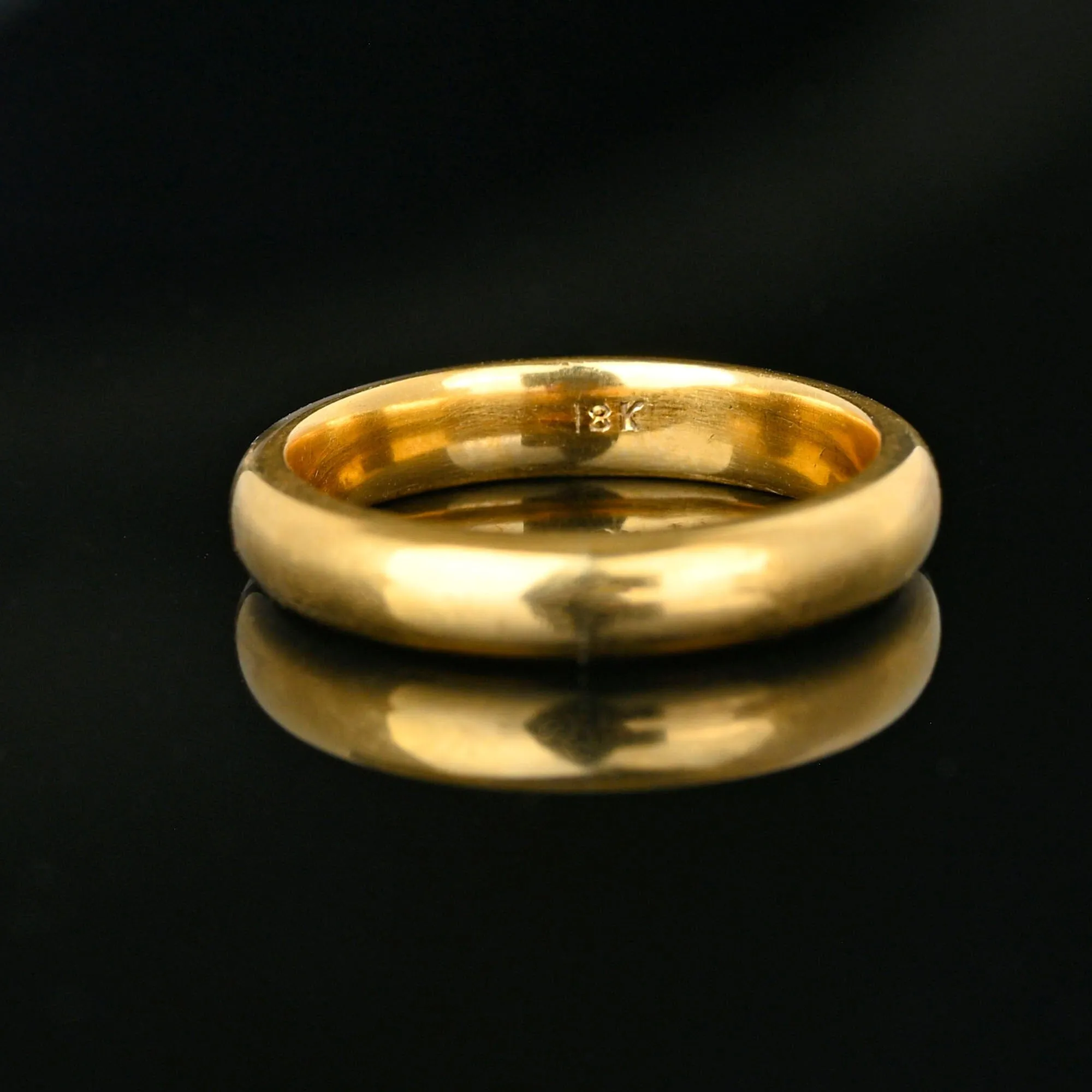 Vintage Heavy 18K Gold Wedding Ring Band