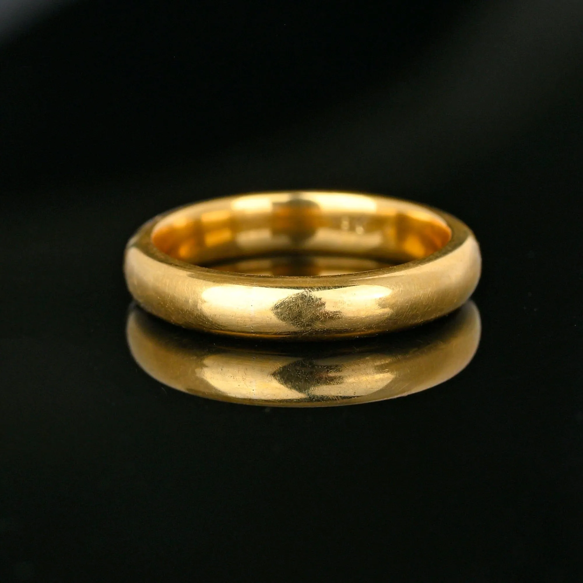 Vintage Heavy 18K Gold Wedding Ring Band