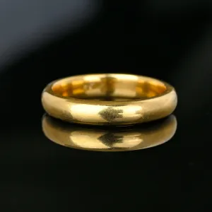 Vintage Heavy 18K Gold Wedding Ring Band