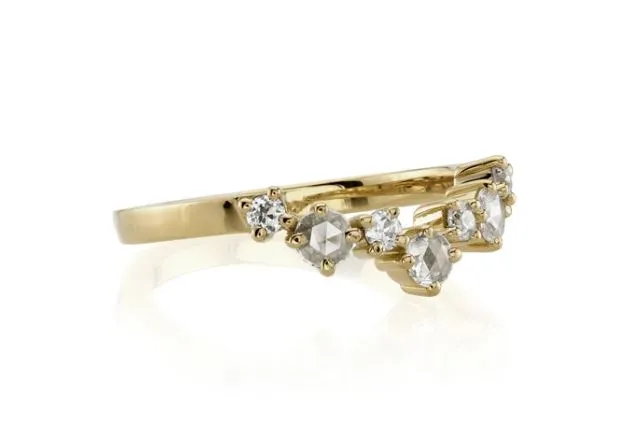 Vintage-Inspired Rose Cut Diamond "Brooke" Wedding Band