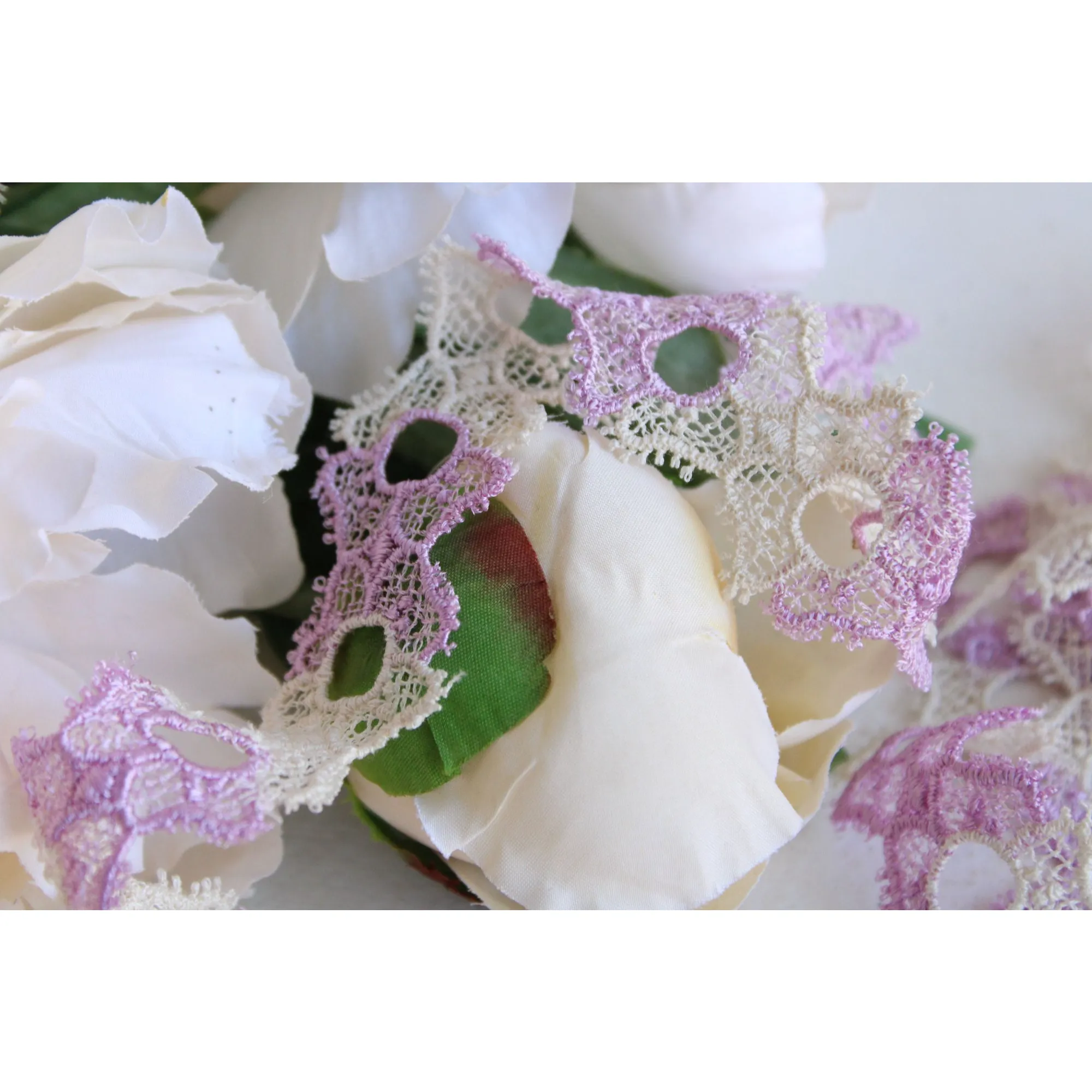 Vintage Ivory and Purple Trim, 2 Yards, 1.25" Wide