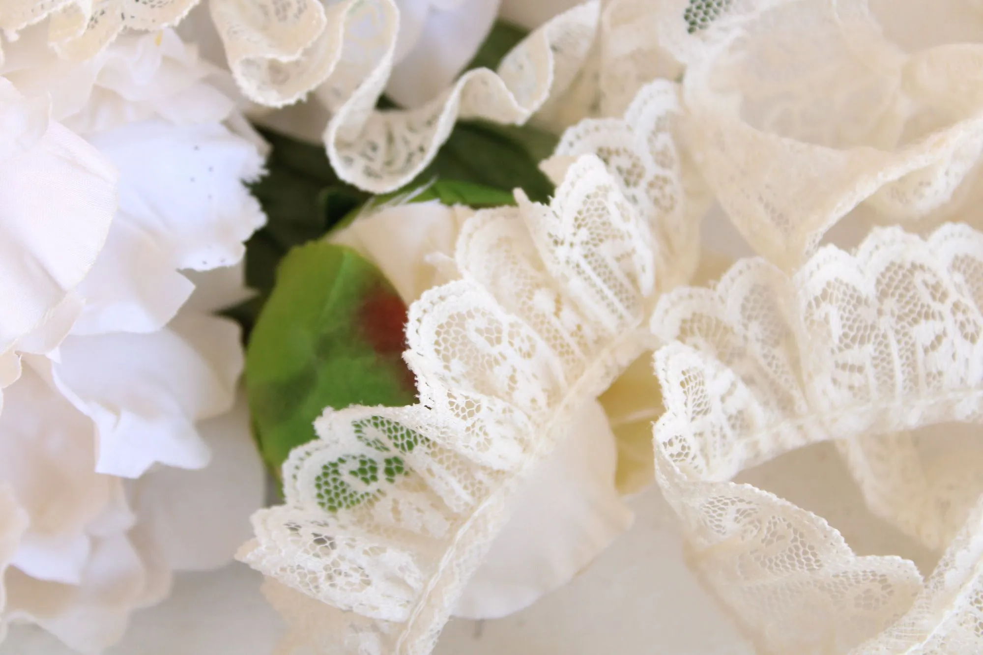 Vintage Ivory Ruffled Lace Trim, 1.25" wide, 4 Yards