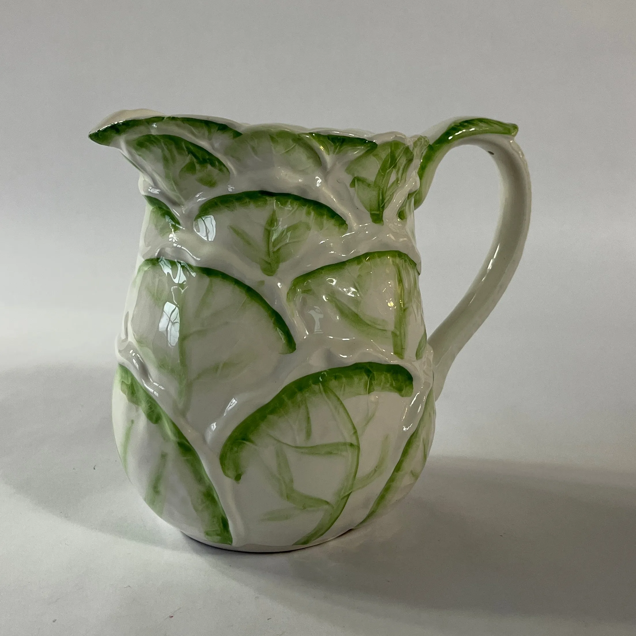 Vintage Leafy Ceramic Pitcher