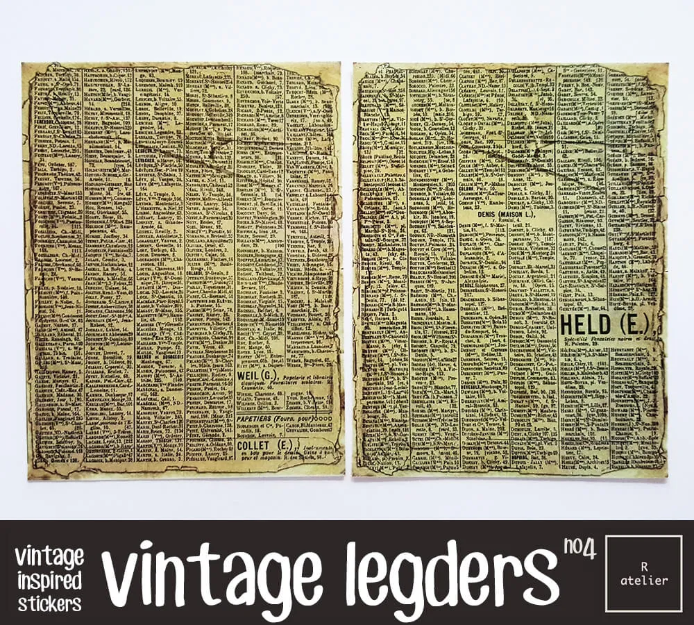 Vintage Ledgers Scrapbooking Washi Stickers