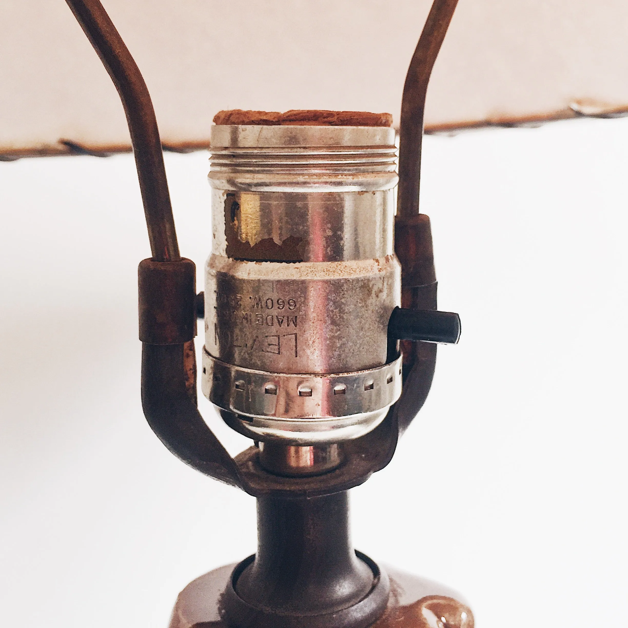 Vintage Midcentury Panther Lamp w/ Paper Shade