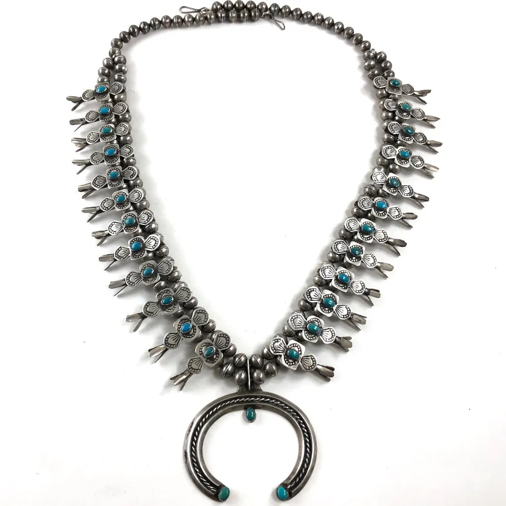 Vintage Navajo Box Bow Necklace