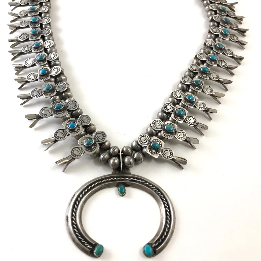 Vintage Navajo Box Bow Necklace