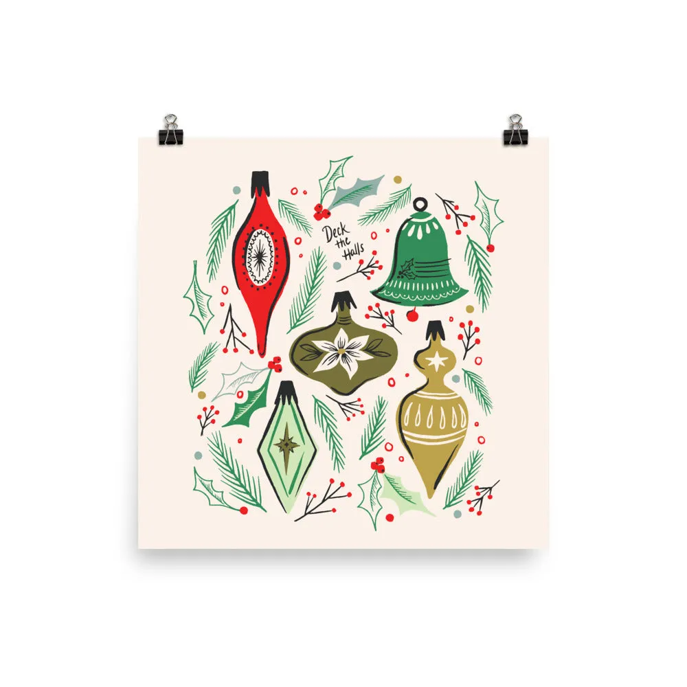Vintage Ornaments Art Poster Print