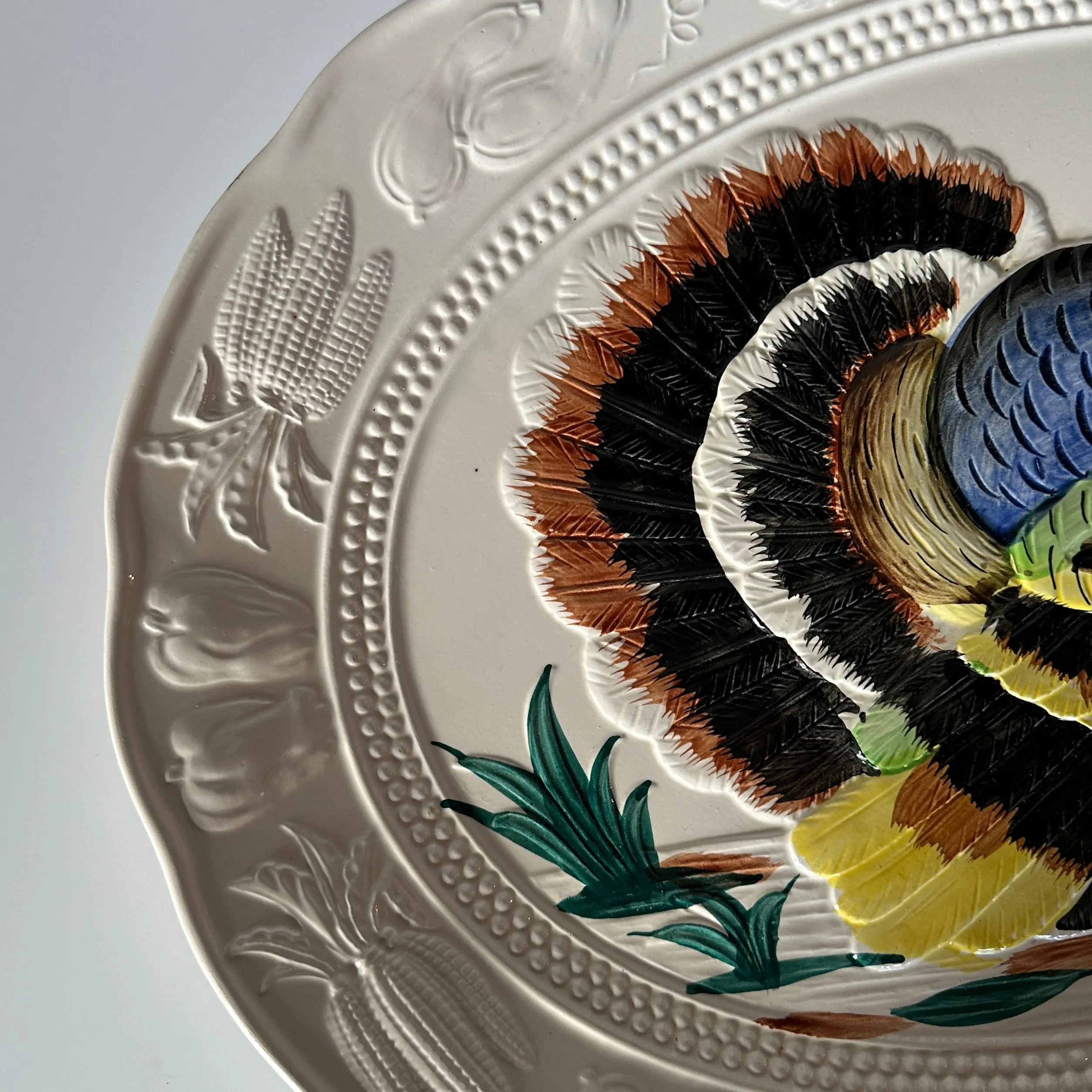 Vintage Oversized Oval Ceramic Turkey Serving Platter