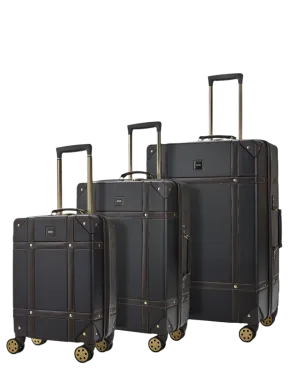 Vintage Set of 3 Suitcases - Black