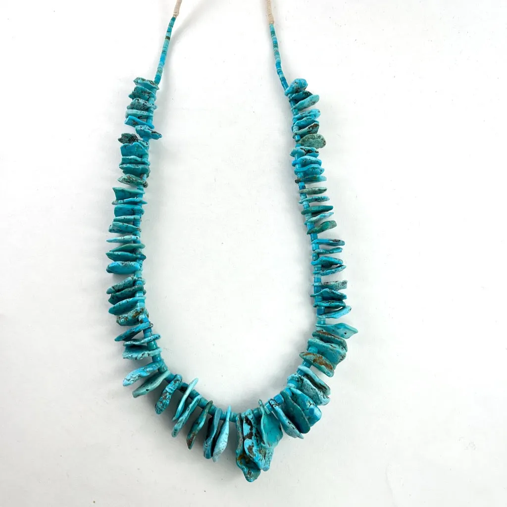 Vintage Sky Blue Tab Necklace