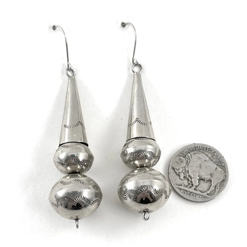 Vintage Stamped Beads With Cones