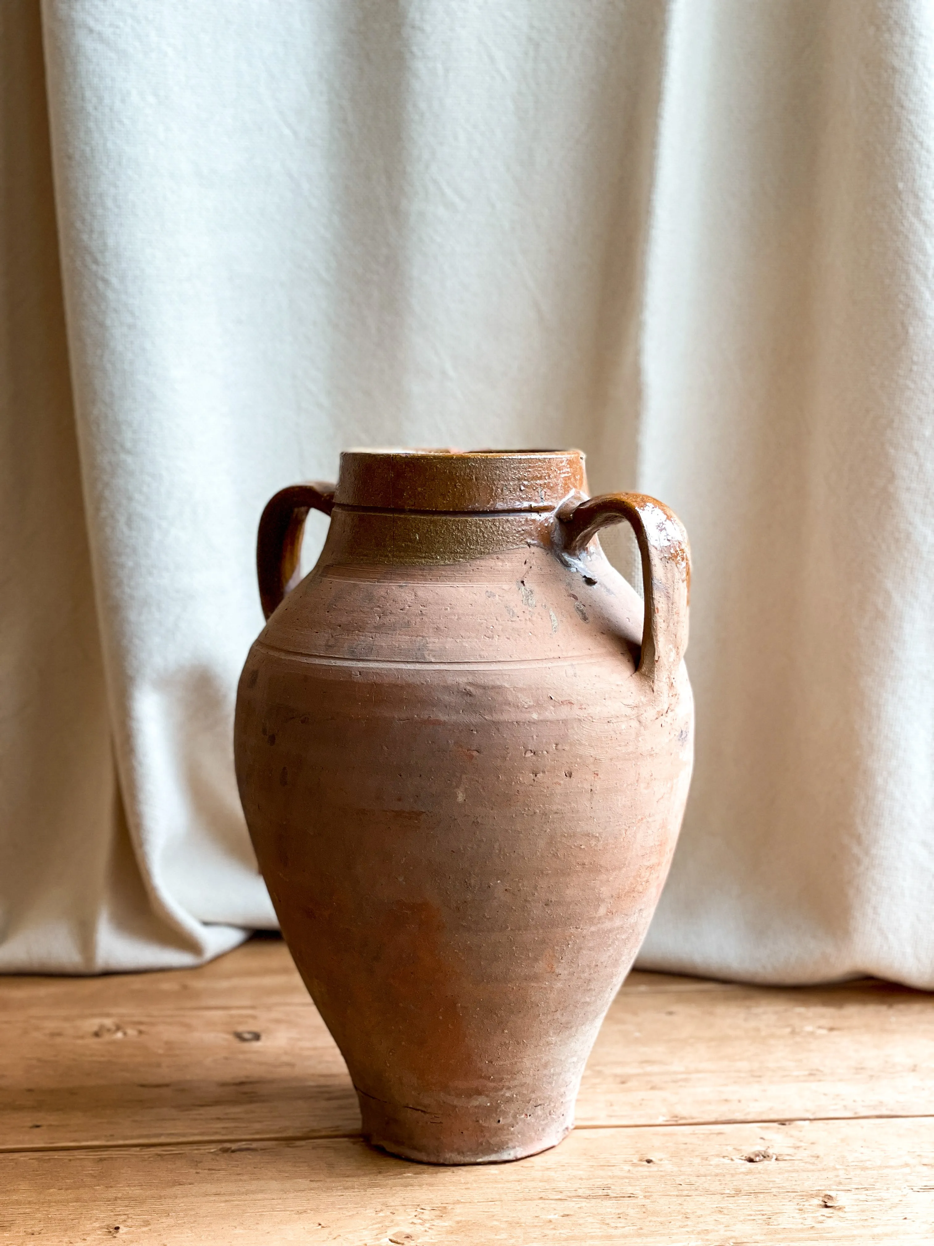 Vintage Terracotta Double Handle Jug (India)