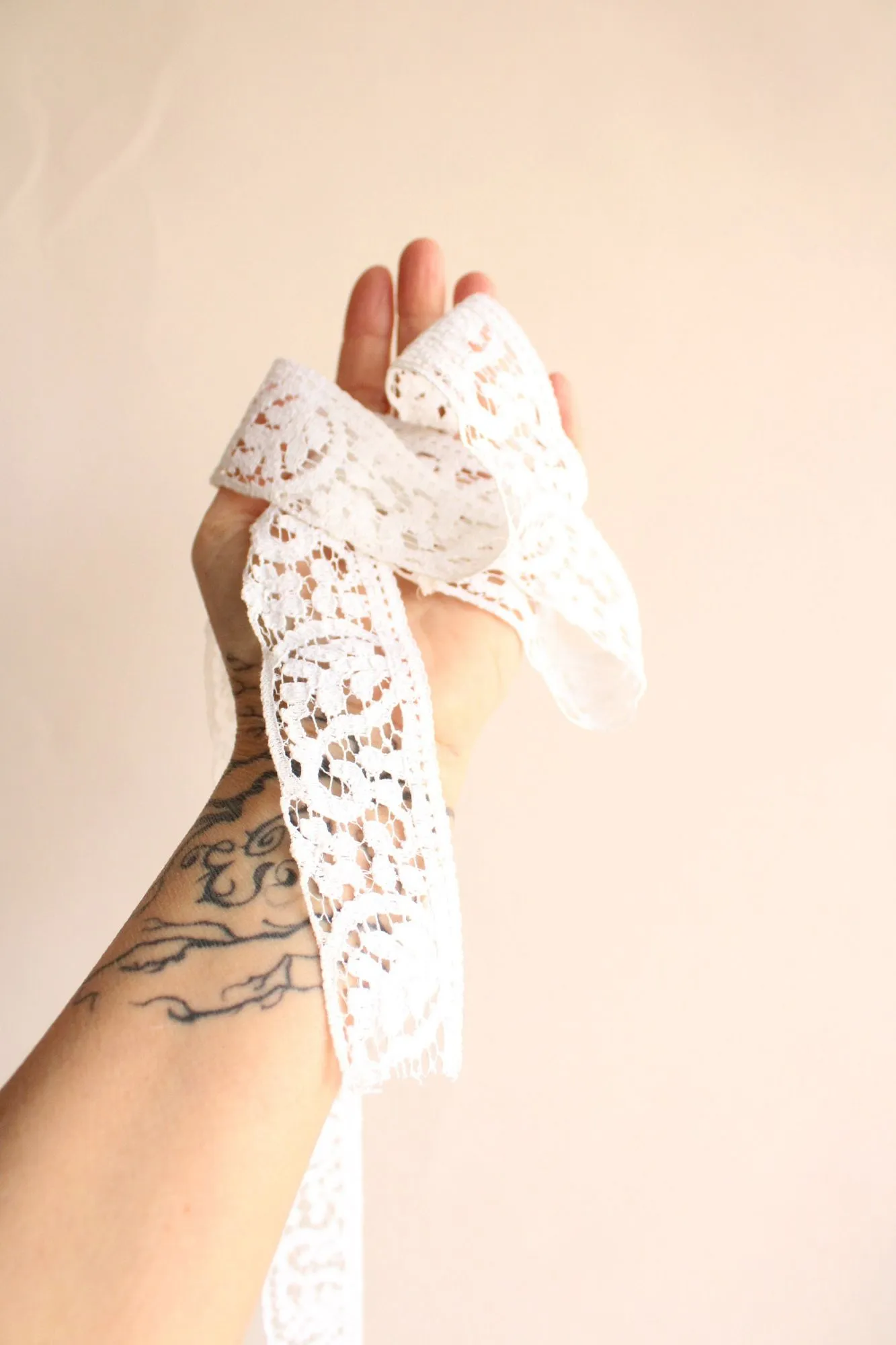 Vintage White Lace Trim 1.75", Paisley and Leaf Pattern, Two Yards
