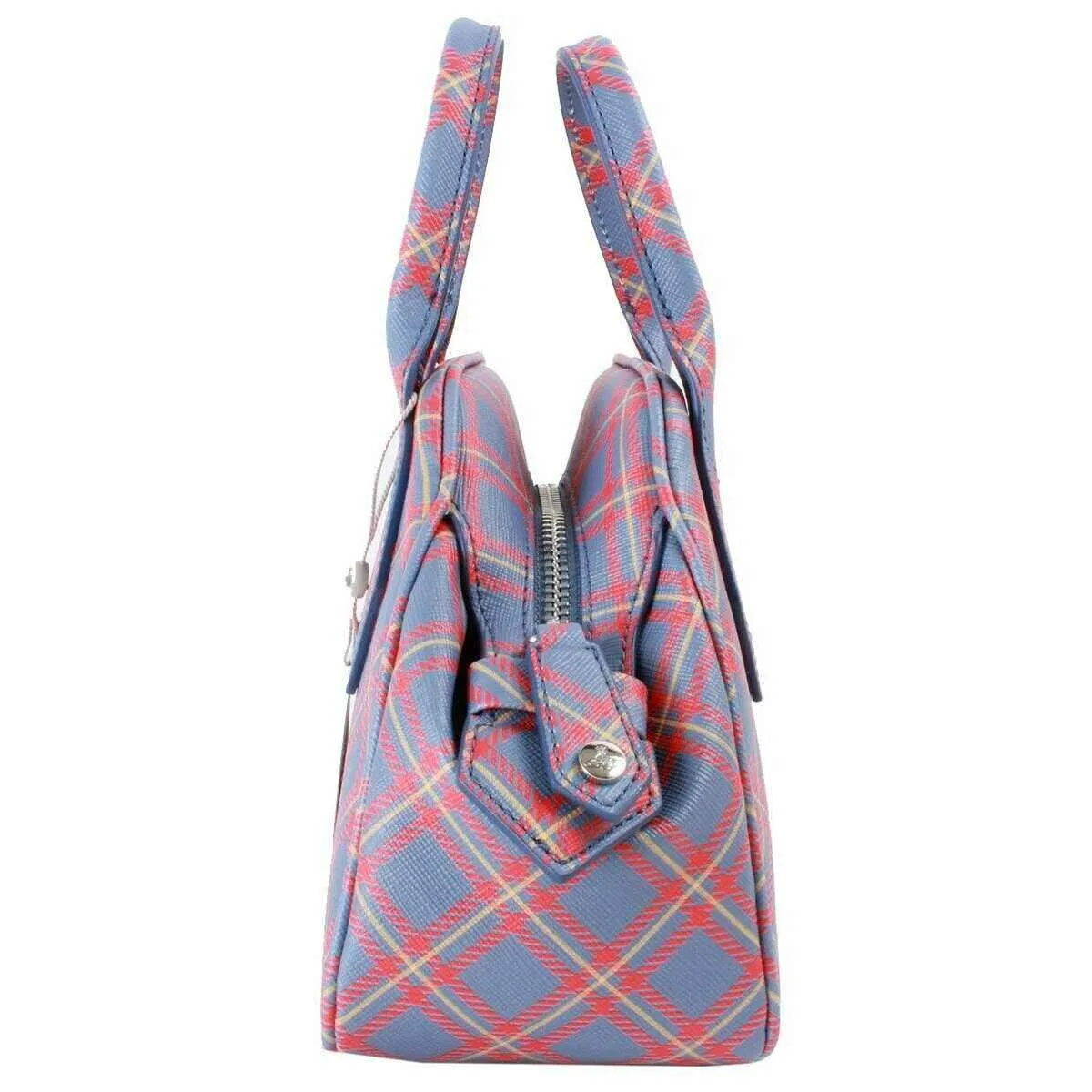Vivienne Westwood Yasmin Saffiano Printed Tartan Small Bag - Blue/Orange