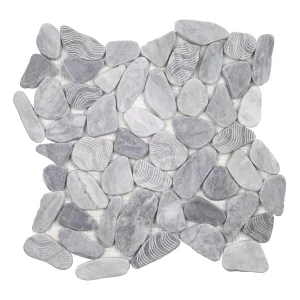 Wave Bardiglio - Shaved Pebble Tile