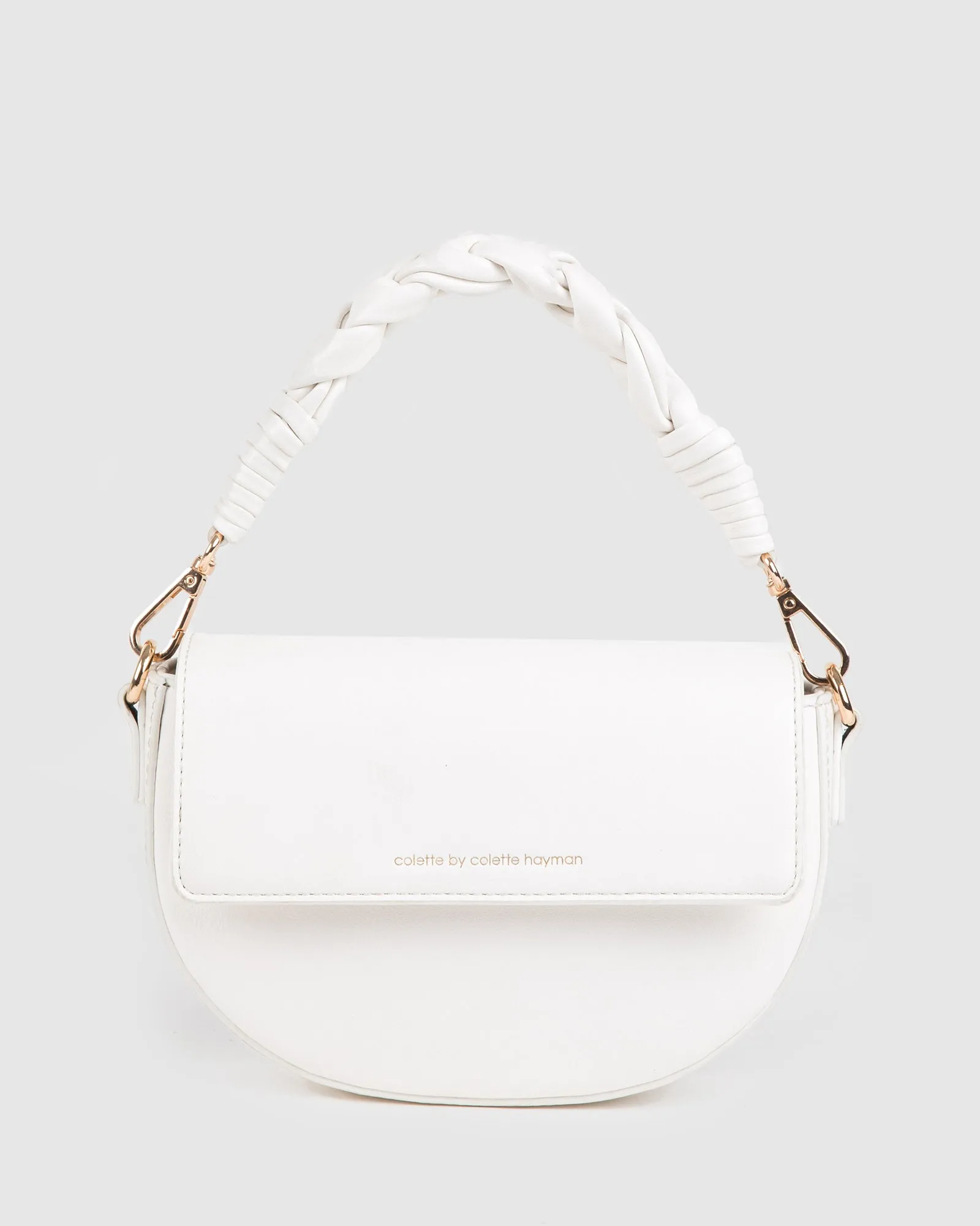 White Daliah Crescent Crossbody Bag