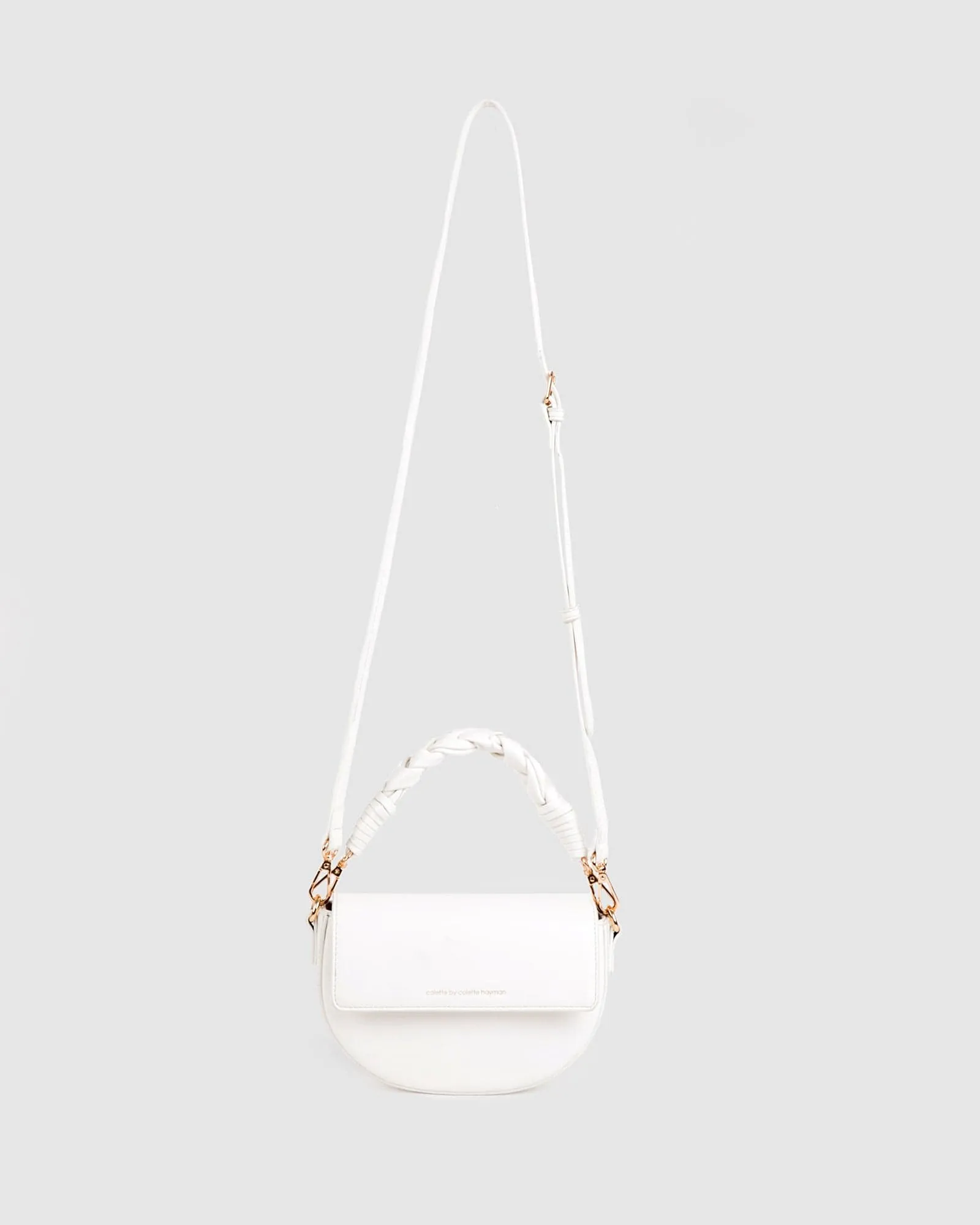 White Daliah Crescent Crossbody Bag