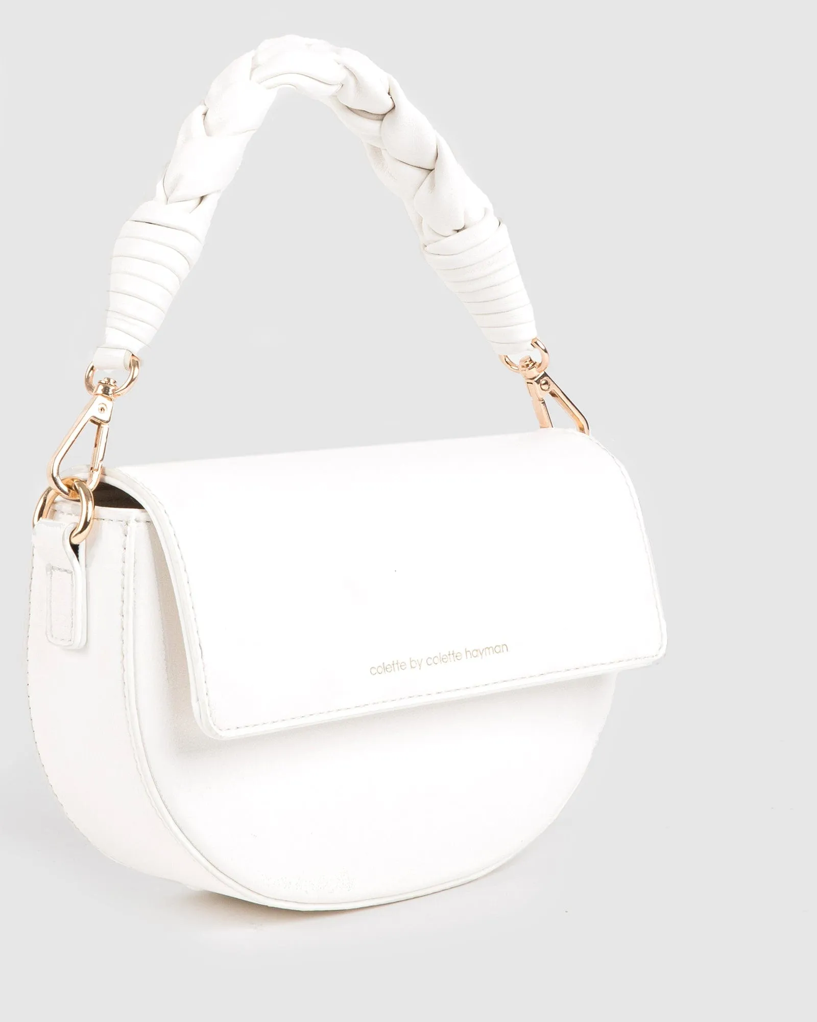 White Daliah Crescent Crossbody Bag