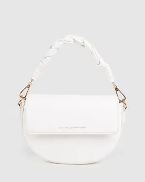 White Daliah Crescent Crossbody Bag