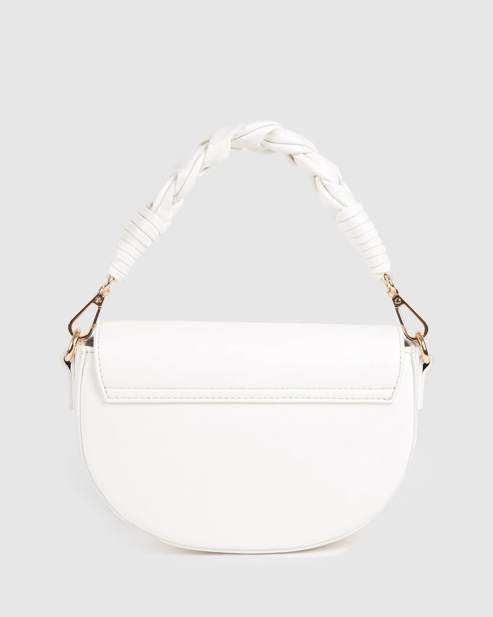 White Daliah Crescent Crossbody Bag