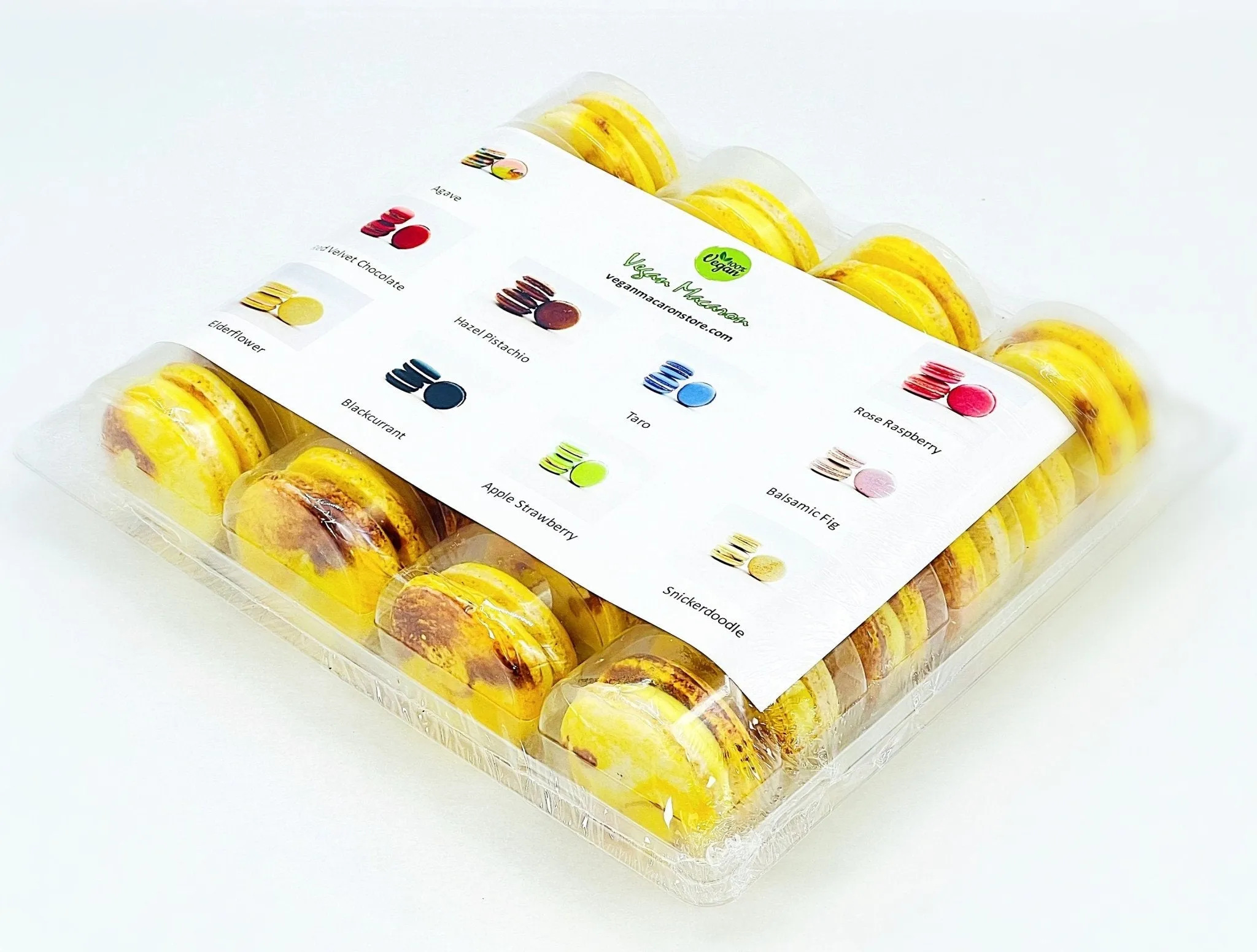 Wholesale Yellow Planet (Lemon Chocolate) Vegan Macarons | Available in 24 & 48 Pack