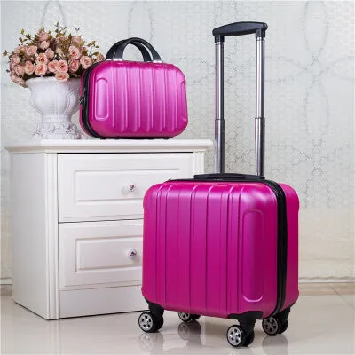 Woman Travel suitcase set Rolling Luggage set 18inch laptop boarding trolley case wheels Cosmetic case carry-on box travel bags