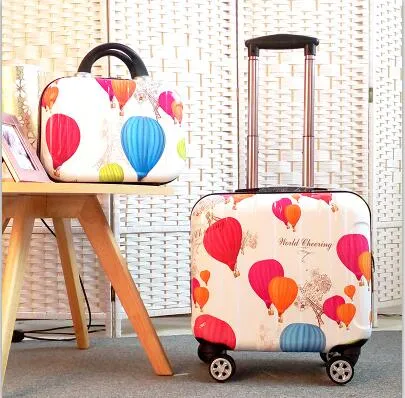 Woman Travel suitcase set Rolling Luggage set 18inch laptop boarding trolley case wheels Cosmetic case carry-on box travel bags