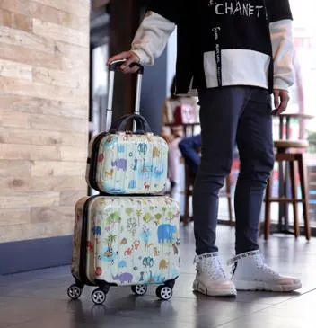 Woman Travel suitcase set Rolling Luggage set 18inch laptop boarding trolley case wheels Cosmetic case carry-on box travel bags