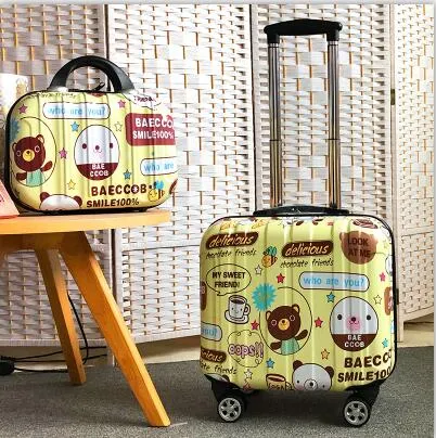 Woman Travel suitcase set Rolling Luggage set 18inch laptop boarding trolley case wheels Cosmetic case carry-on box travel bags