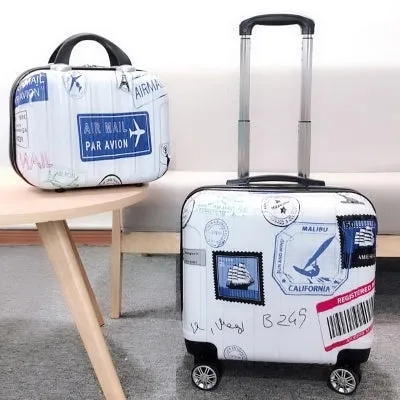 Woman Travel suitcase set Rolling Luggage set 18inch laptop boarding trolley case wheels Cosmetic case carry-on box travel bags