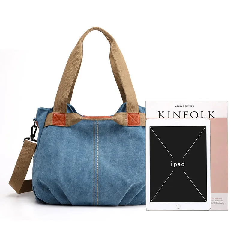 Women's Canvas Tote Purses Crossbody Handbags Convertible Top Handle Work Bags