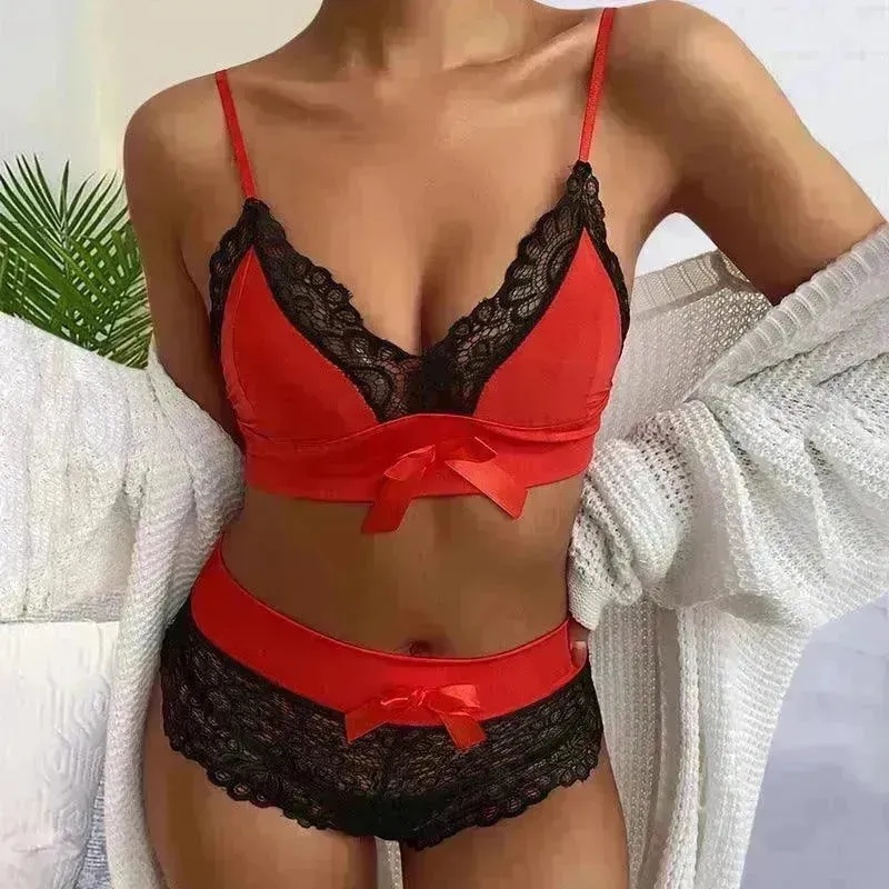 Women's Charming Lingerie Lace Suspenders Three-point Charming Lingerie