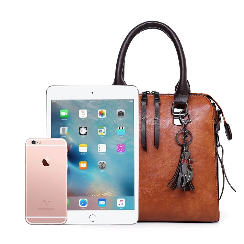 Women's Large Capacity Leather Handbag | 4 Pieces Set