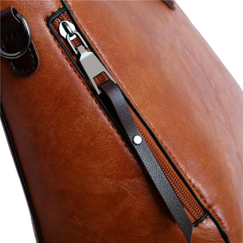 Women's Large Capacity Leather Handbag | 4 Pieces Set