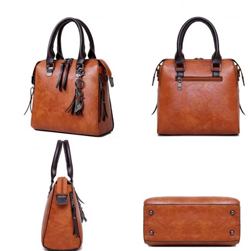 Women's Large Capacity Leather Handbag | 4 Pieces Set