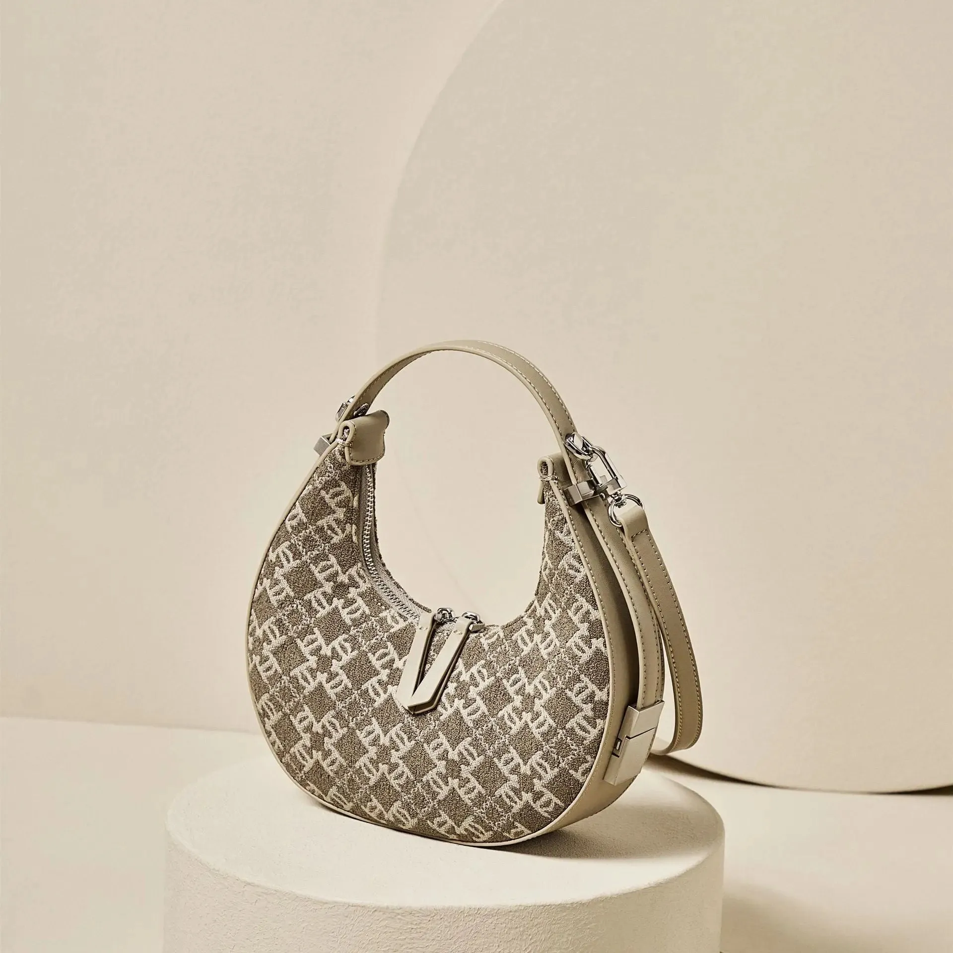 Woolen Crescent Canvas Bag