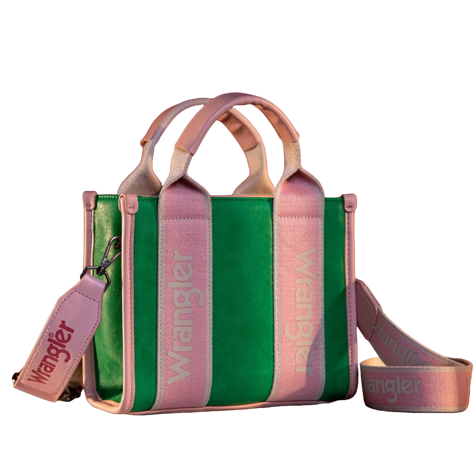 Wrangler Ladies Color Block Green Small Tote Crossbody Bag WG2202-292GN