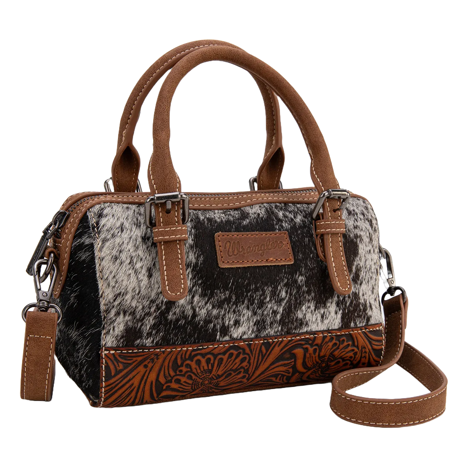 Wrangler Ladies Genuine Hair-On Brown Cowhide Barrel Bag WG169-2025BR