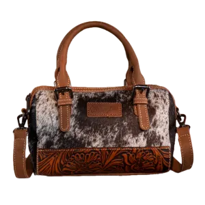 Wrangler Ladies Genuine Hair-On Brown Cowhide Barrel Bag WG169-2025BR