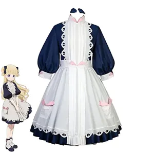 Yirugu Emilico Cosplay Costume, Anime Shadows House Maid Dress Outfits Emilyko Uniform Full Set for Halloween Party(L, Full Set)