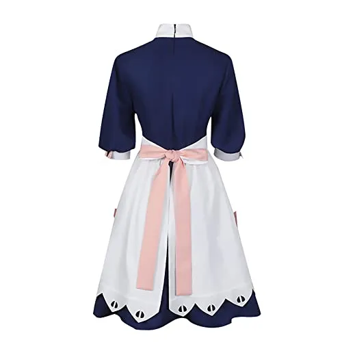 Yirugu Emilico Cosplay Costume, Anime Shadows House Maid Dress Outfits Emilyko Uniform Full Set for Halloween Party(L, Full Set)