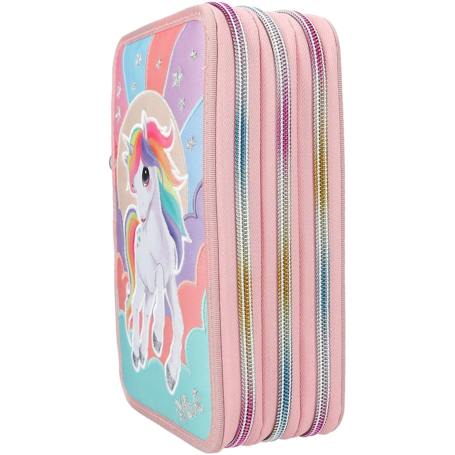 Ylvi Triple Pencil Case Rainbow