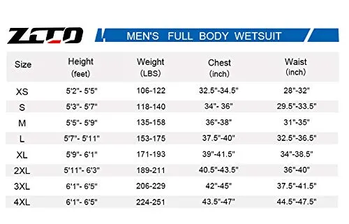 ZCCO Men's Wetsuit 3mm Neoprene