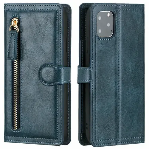 Zipper Wallet Flip Case For iPhone With Wireless Charging Support-iPhone Wallet Case
